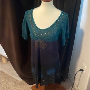 Elegant Teal/purple Women's Top